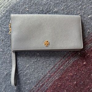 Tory Burch Blue Leather Wristlet